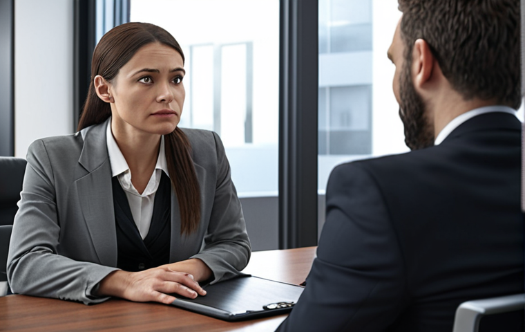 **A lawyer actively listening to a client in a modern office setting. Focus on expressions of empathy and understanding. The scene should convey trust and a strong professional relationship.**