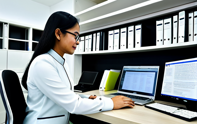 Modern Law Office Scene**

"A brightly lit, modern law office in Kuala Lumpur. A professional lawyer, fully clothed in a modest baju kurung, is using a computer with legal software displayed on the screen. Bookshelves filled with legal texts line the walls. The atmosphere is clean, efficient, and high-tech. Perfect anatomy, correct proportions, natural pose, well-formed hands.  Safe for work, appropriate content, fully clothed, professional, family-friendly, high quality."

**