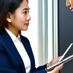 Business Consultation**

A professional female lawyer in a modest, dark blue business suit, consulting with a Malay businessman in a modern office setting. They are reviewing a contract on a tablet.  Fully clothed, appropriate attire, professional, safe for work, perfect anatomy, natural proportions, bright lighting, clean background.

**