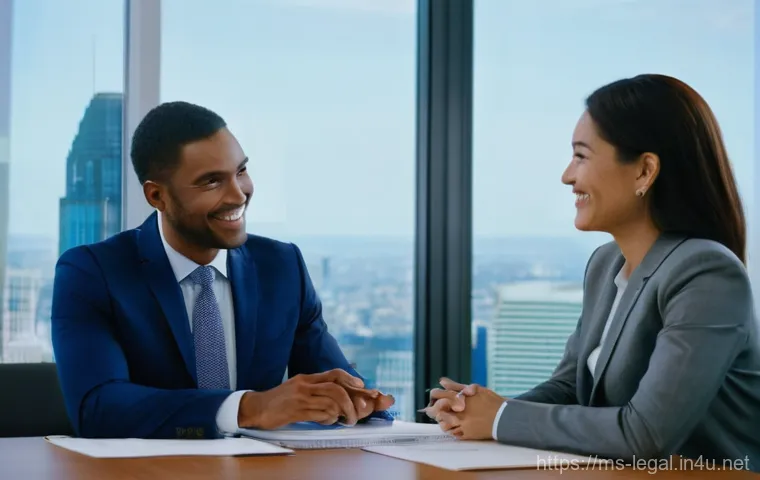 법률 자문가의 업무 통제 방법 - **Prompt:** A diverse female client, dressed in smart casual attire, is seated comfortably in a mode...