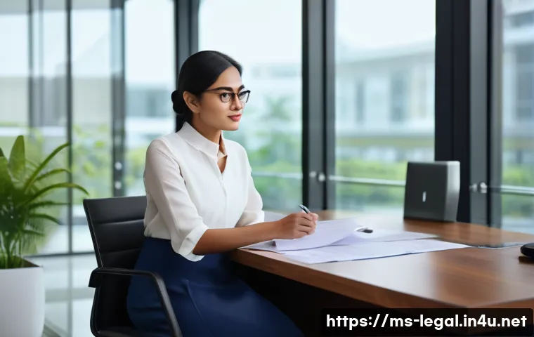 법률 자문가의 사건 처리 스킬 - A professional Malay lawyer in a modern office, attentively listening to a Malay client who is dress...