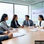 법률 자문가의 법적 리스크 관리 - A modern Malaysian law firm office scene showing diverse professional lawyers in business attire, ac...